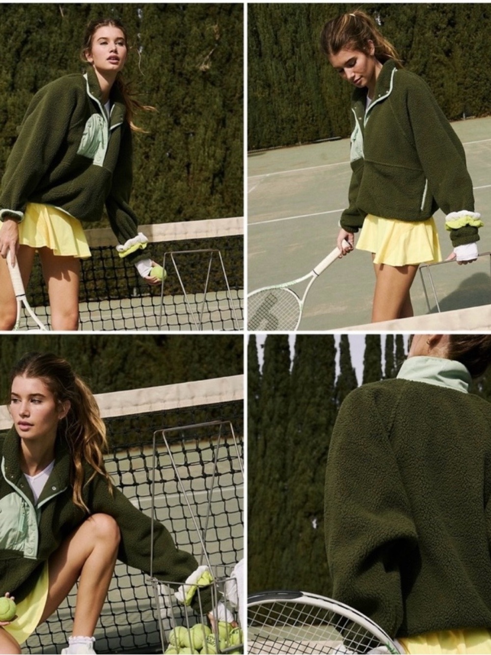 FP movement Hit the slopes Olive Green Fleece Pullover Jacket